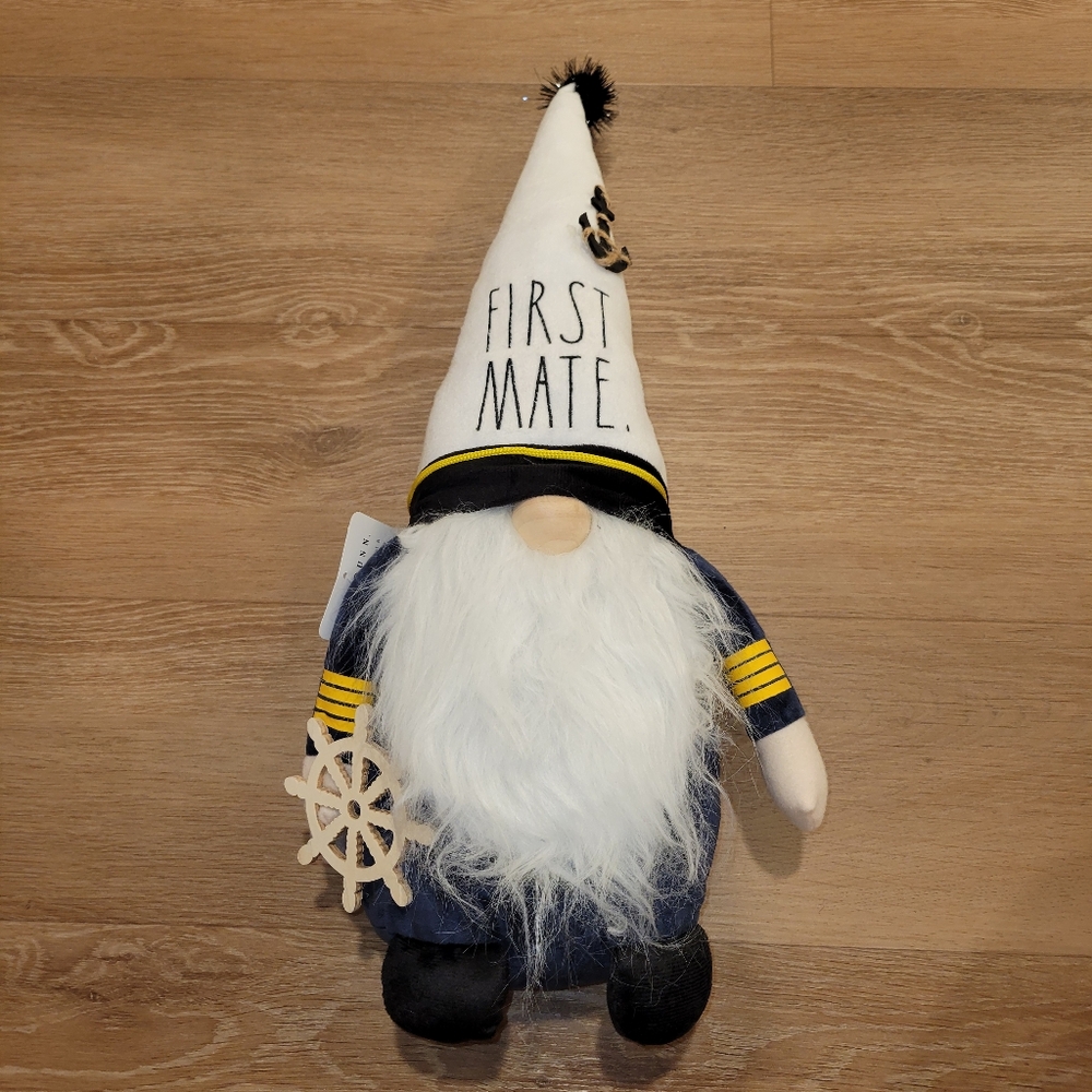 Rae Dunn “FIRST MATE” Sailor Gnome Weighted Plush 20” New With Tags